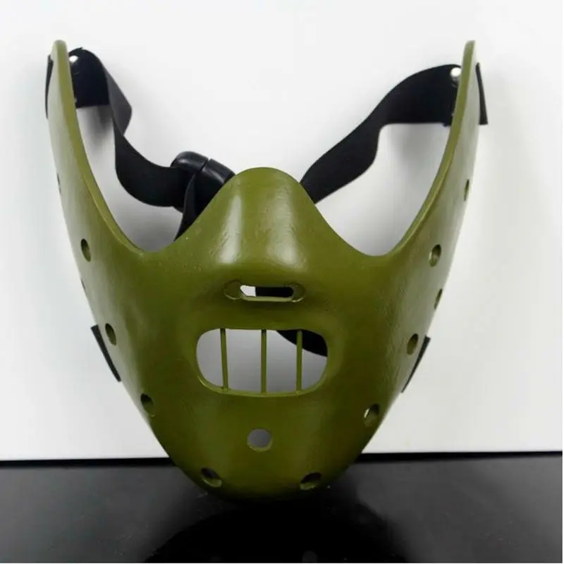 The Silence Of The Lambs Mask Steel Teeth Hannibal Lecter Halloween Masquerade Party Cosplay Costume Resin Masks Adult Size