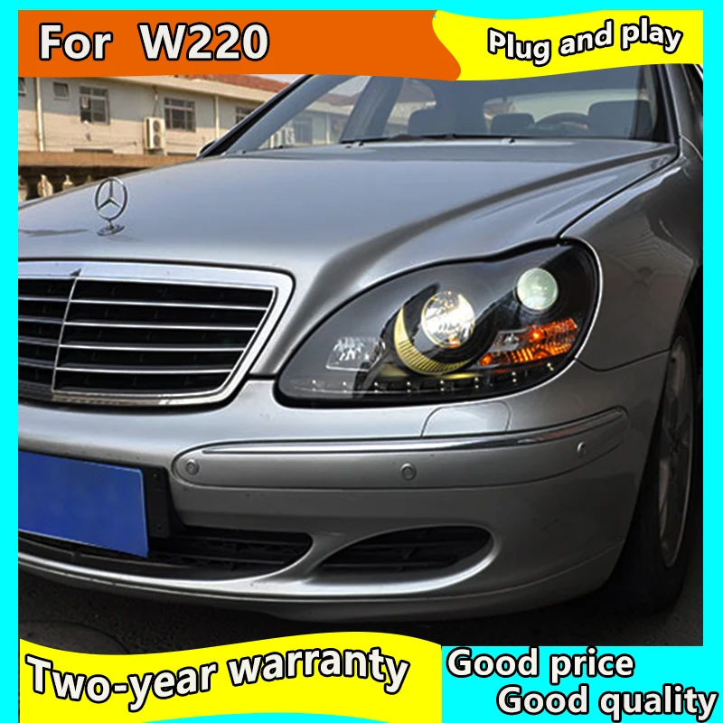 Car stying For Mercedes-Benz W220 1999-2005 S280 S320 S500 S600 LED Angel Eyes DRL Daytime LED Head Lights Front Lamp