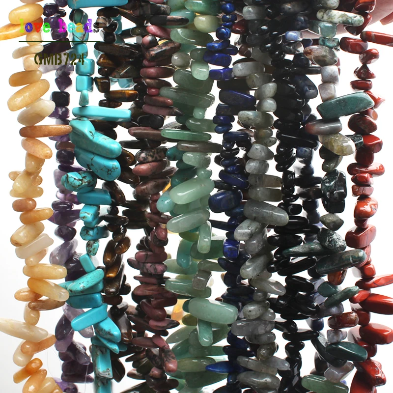 Natural Stone Beads 15-20mm Stick Shape Beads Turquoises Amethysts Aventurine Lapis Lazuli Stone Beads For Jewelry Making 15inch