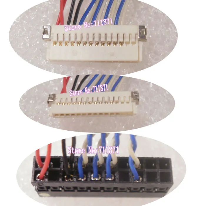 14P Ke 20Pin D6 LVDS 1ch 6Bit DF19 Garis Layar 20P DF19 Kabel Layar LCD 20P dari 12P Ke 12Pin Garis Panel LCD DF19 20P Kawat Panel