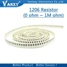 1206 SMD Resistors 0R to 10M Ohm Pack #3