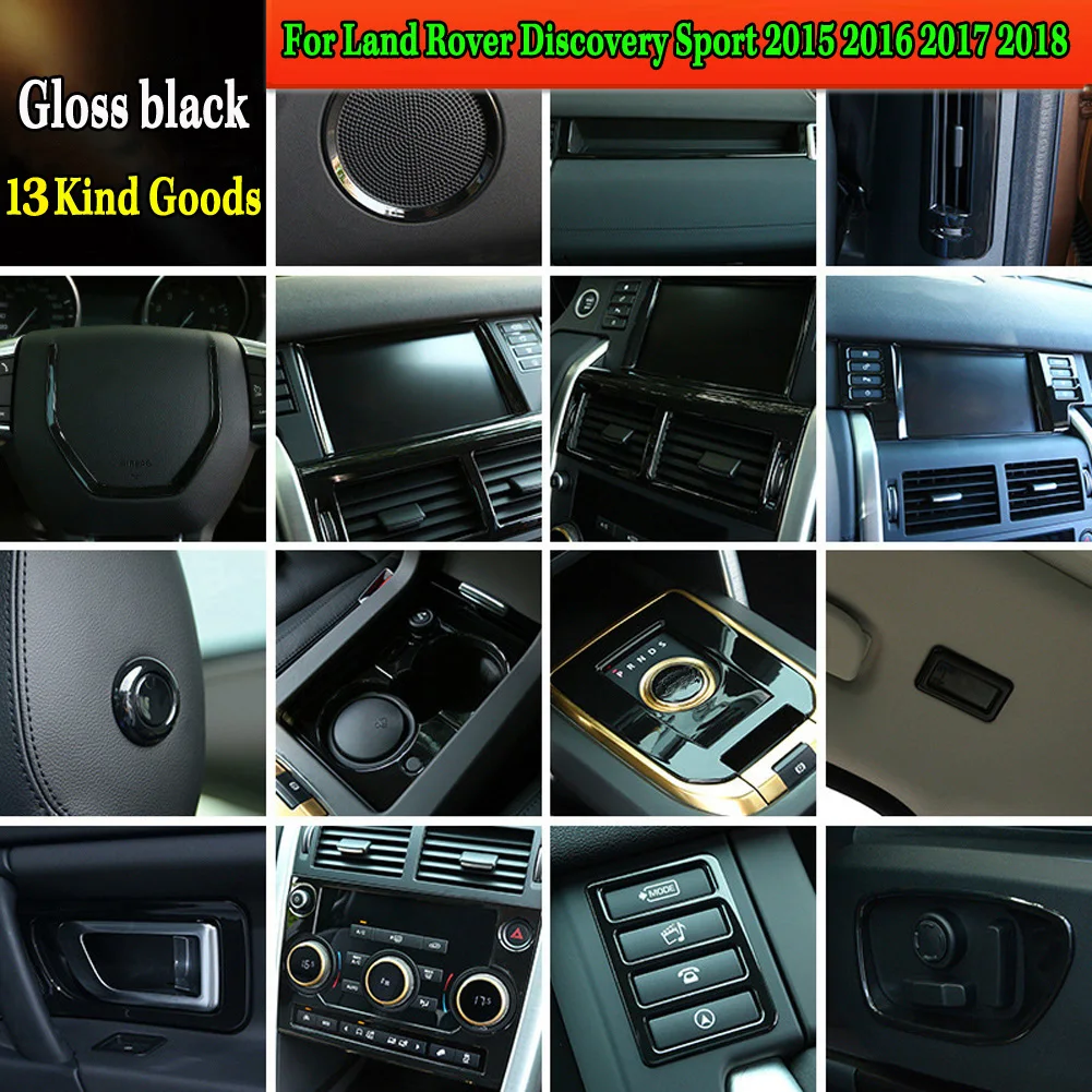 New! For Land Rover Discovery Sport 2015 2016 2017 2018 Car Luxury Entire Interior Moldings Gloss Black Full Kit Car Accessories