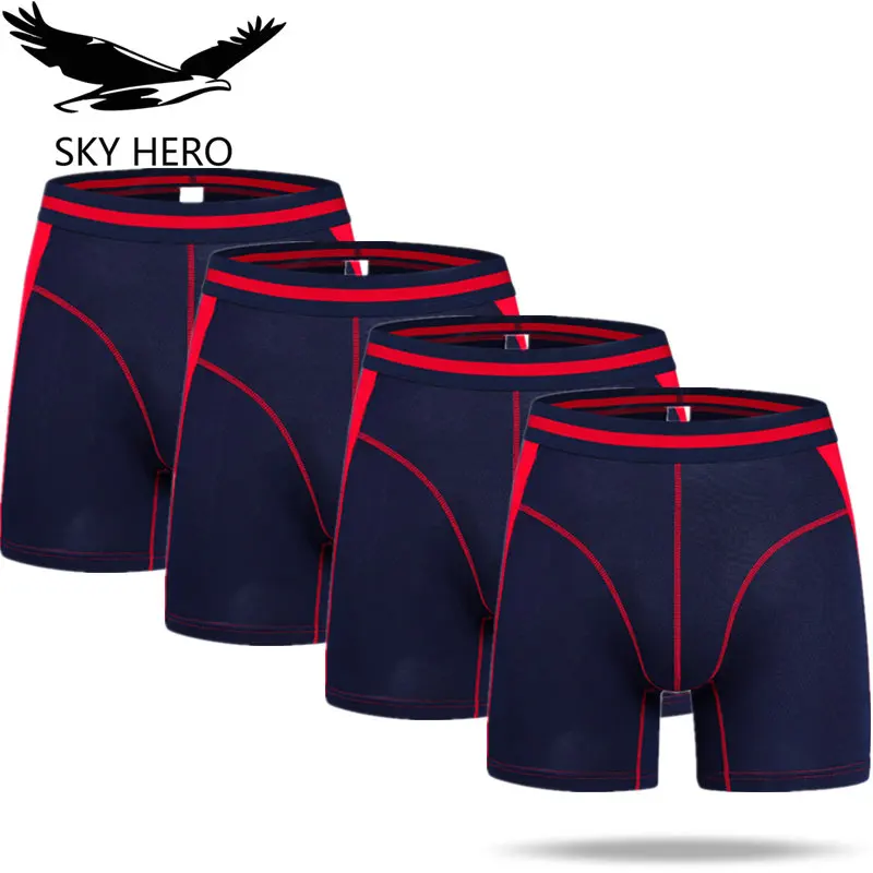 4pcs/Lot Long Boxershorts Underwear Men\'s Boxers Underpants Sexy Homme Calzoncillos Hombre Heren Male Panties Bamboo Man Cuecas