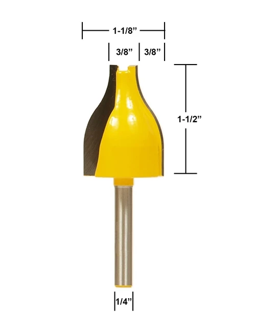 1PC Raised Panel Vertical Router Bit - Medium Ogee - 1/4" Shank door knife Woodworking cutter Tenon Cutter for Woodworking Tools