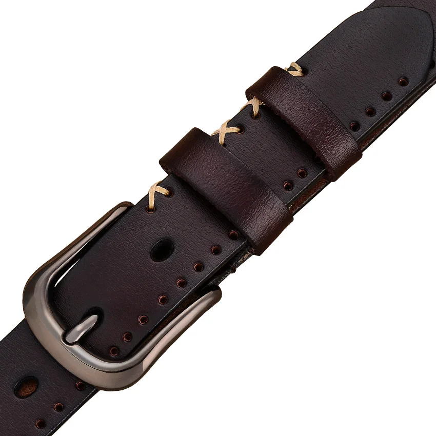 Genuine leather belts for women Fashion designer stitching up woman belt Quality Pin buckle cow skin strap female width 2.8 cm