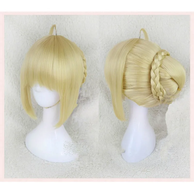 Fate stay night Arturia Pendragon szabla peruki przebranie na karnawał los wielki porządek kobiety włosy syntetyczne impreza z okazji Halloween do odgrywania ról peruka
