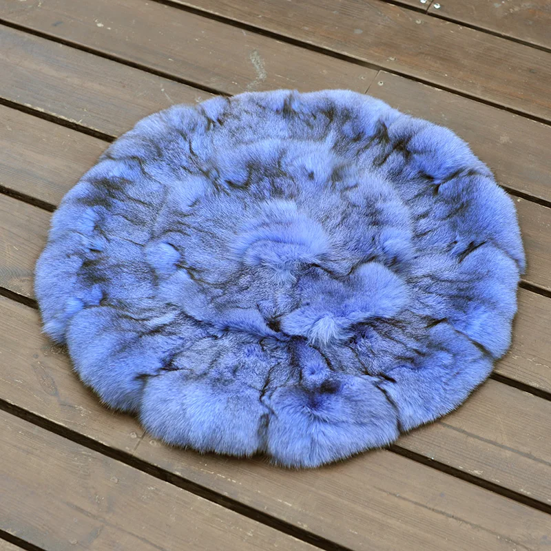 CX-D-35 Europe Style Warm Winter Home Car Used Round Handmade Seat Cushions Real Fox Fur Cushion