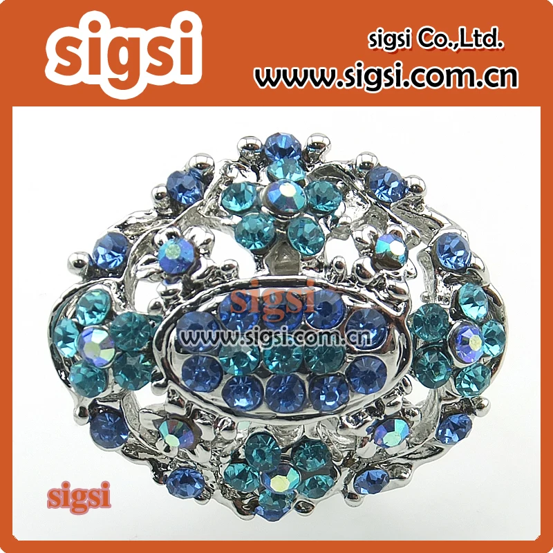 New style blue Rhinestone botton for decoration