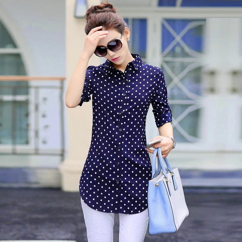 Women Long Style Shirts 2024 Spring Autumn New Plus Size Blouses Print Long Sleeve Chiffon Shirt Women Blouse Casual Tops Blusas