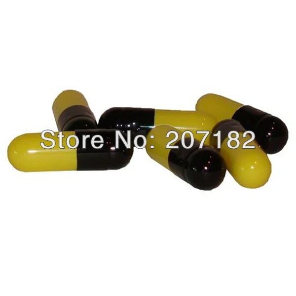 (10,000pcs/pack) Size 0# Black/Yellow Color Hard Gelatin Capsule, Empty Capsule---Joined & Separated Available