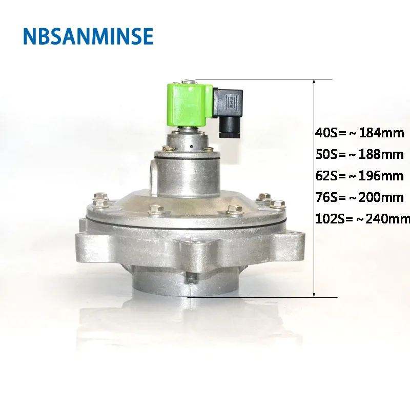 NBSANMINSE QD-Y Diaphragm Valve Pulse Jet Valve SBFEC Type For Bag Dust Collector System G1-1/2 G2 G2-1/2 G3 G4 Submerged Type