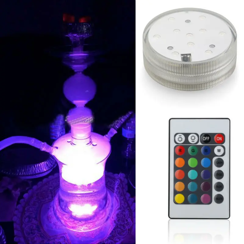 4 Stuks 2.8Inch Rgb Remote Controlled Batterij Operated Multicolor Waterdichte Led Light Base Voor Wedding Party Centerpieces Decor