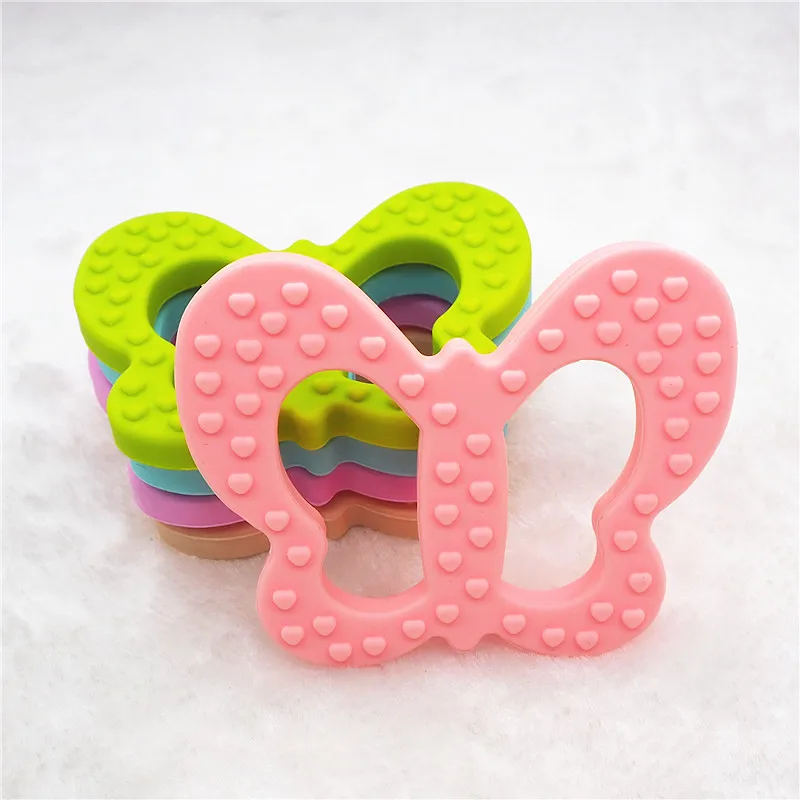 

Chengkai 5PCS Silicone Butterfly Teether Baby Animal Pacifier Dummy Teething Cartoon Pendant Nursing Jewelry DIY Sensory Toy