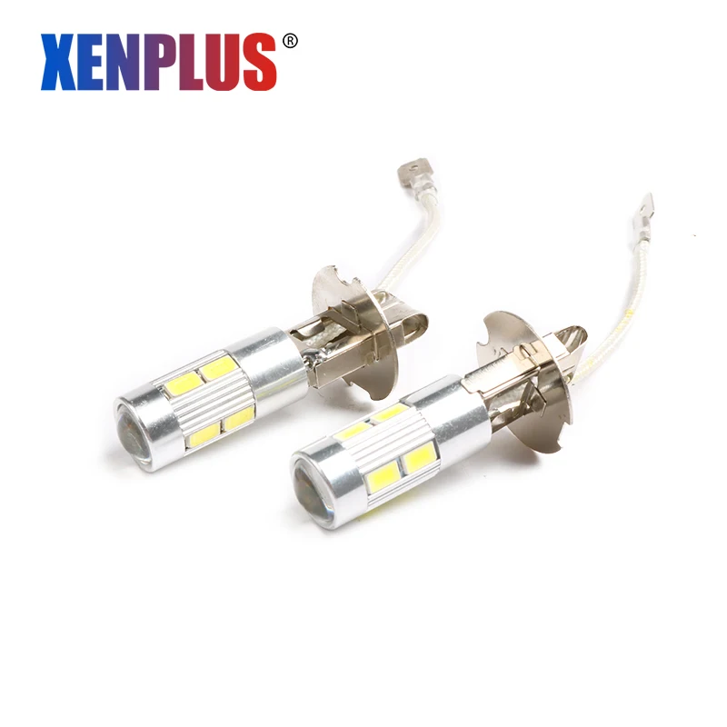 Xenplus 2PCS H3 LED Car Fog light High Power Daytime Running lamp bulb 10SMD 5630 5730 white lighting 12V 6000k car styling