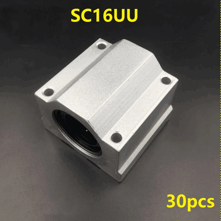 

30pcs/lot SC16UU SCS16UU 16mm bearing SMA16UU slide unit linear ball bearing blocks CNC router parts for linear shaft rail