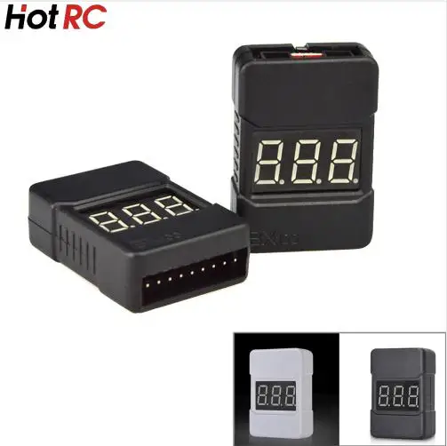 1pcs HotRc BX100 1-8S Lipo Battery Voltage Tester/ Low Voltage Buzzer Alarm/ Battery Voltage Checker with Dual Speakers