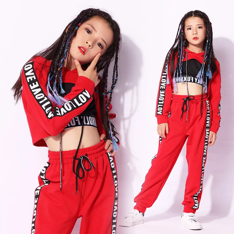 New High Quality 2019 Children's Costumes Girls Hip-hop Street Dance Clothes Jazz Dance Performance Clothing Paragraph