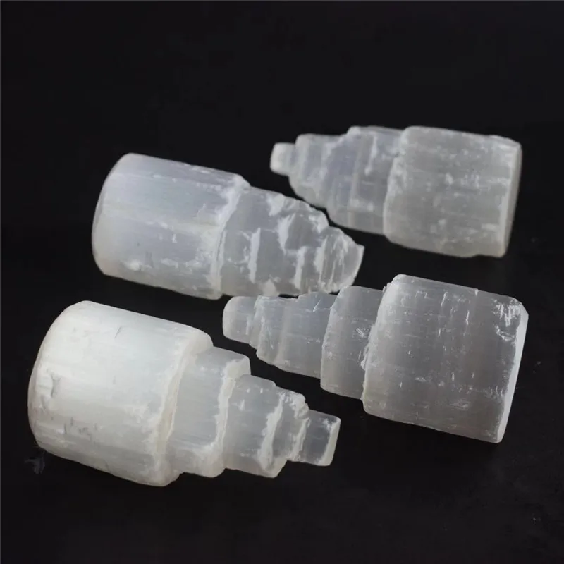 Beautiful White Mini Selenite Skyscraper Selenite Tower Gypsum Crystal Point for Home Decoration Furnishing Articles gift