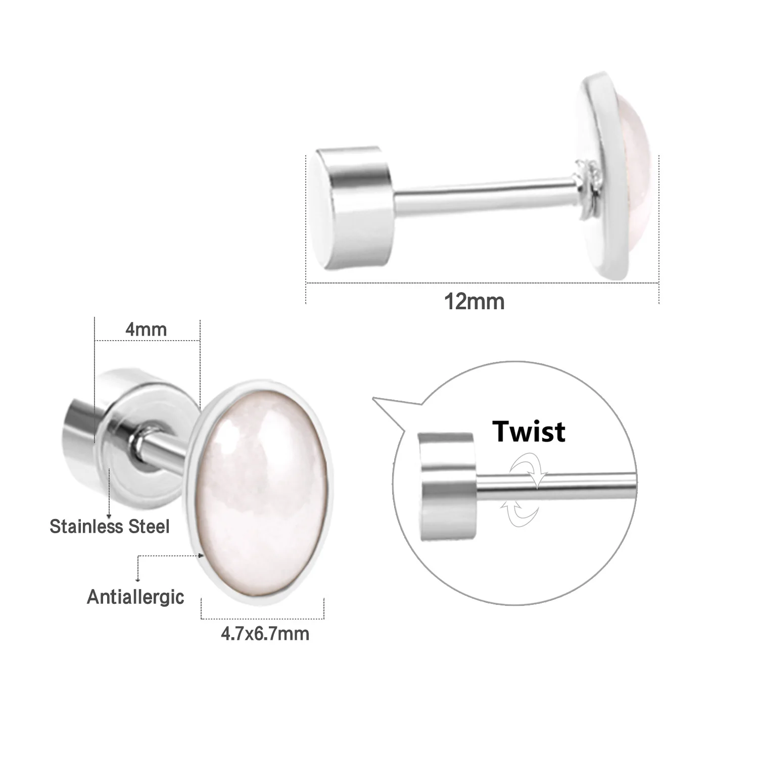 LUXUSTEEL Stainless Steel Oval Earring Fashion Jewelry Brinco Party Pendientes Mujer Gold Color Plus Earring Wholesale Bijoux