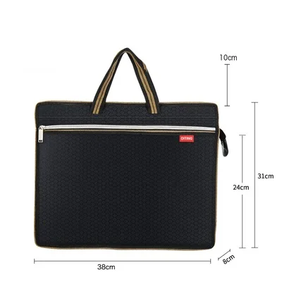 Portable A4 file bag zipper multi-layer business men women handbag briefcase canvas office conference bag Increase size