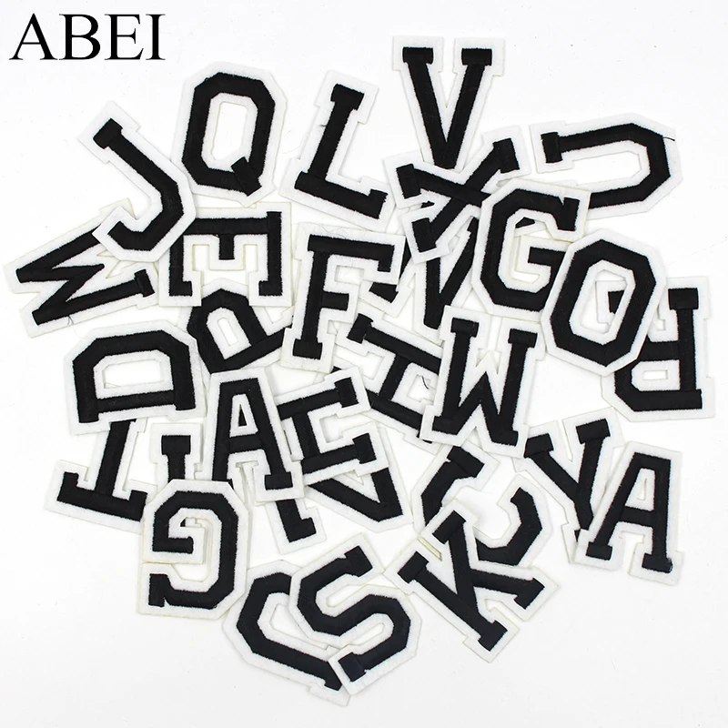 1PC A-Z  English Alphabet Letters Patches Embroidered Iron On Patch For Clothing Badge Paste For Clothes Bag Pant Sewing Jeans