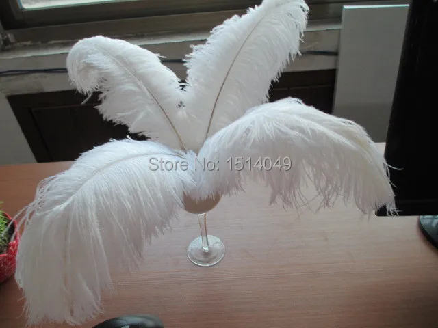 Free shipping wholesale 20pcs High quality natural white selection ostrich feathers 14-16inch/35-40cm  Decoration diy