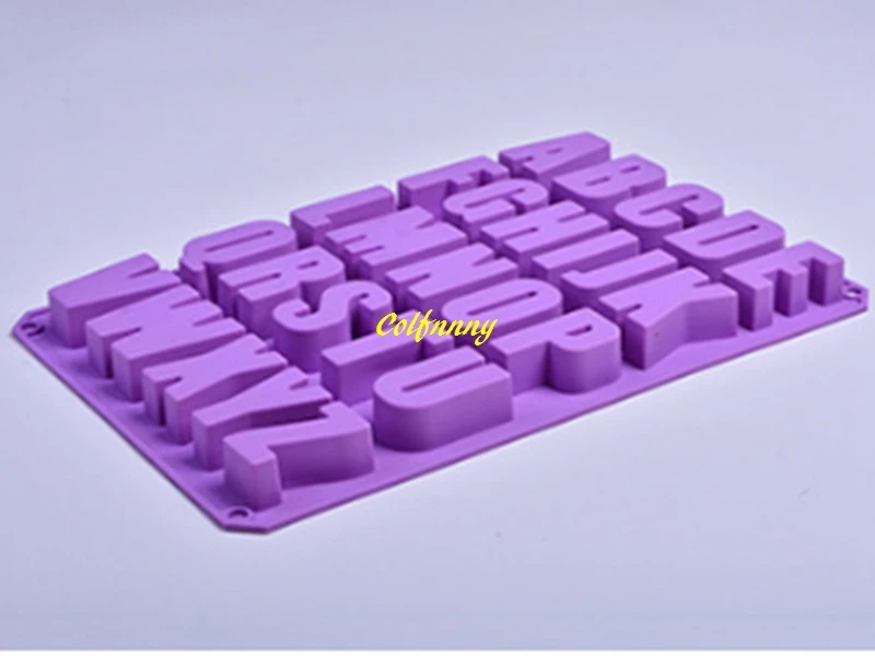 100pcs/lot Fast shipping Alphabet letter Silicone Mold Soap Mould Cake Cupcake Baking Bakeware Chocolate Soap Decorating