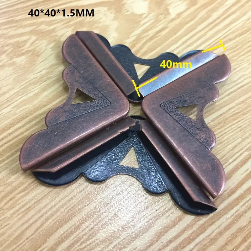 

Red Bronze Tone Book Scrapbooking Albums Menus Corner Protectors Metal Hollow A Corners For Books,40mm,Fit 1.5mm,4Pcs