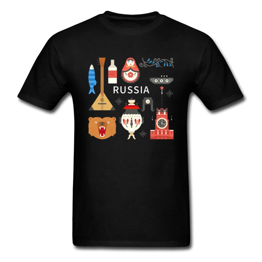 Fashion T-shirt For Man Russia Elements T Shirt Bear Matryoshka Doll Print Adult Tshirt 2019 New Men\'s Tops & Tees Father Gift