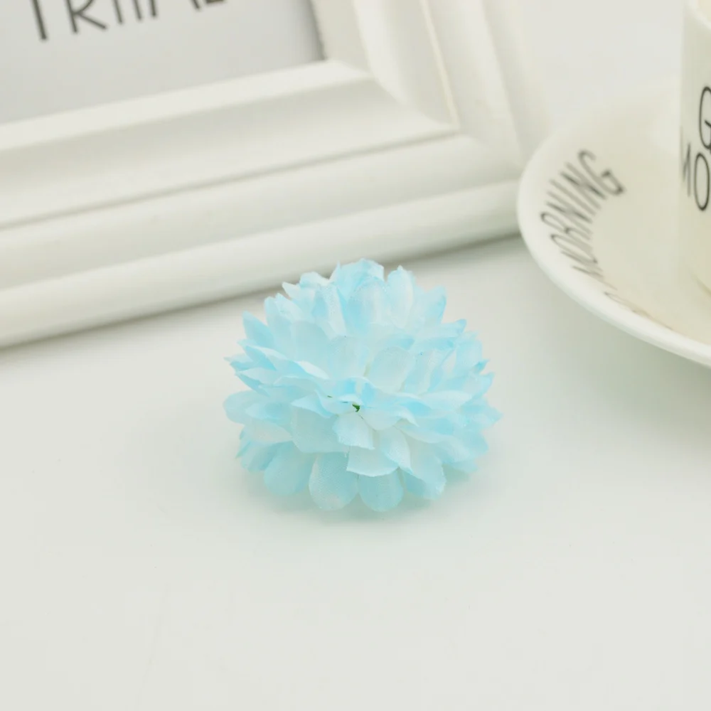 5CM 20 Stück Mehrschichtige Seiden-Chrysanthemenköpfe Künstliche Blumen Günstig für Heim- und Hochzeitsdekoration DIY Kranz Brautstrauß – Detail 6