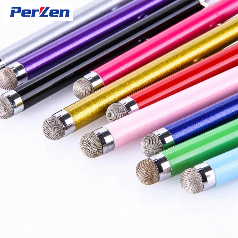 High Quality Metal Capacitive Touch Pen Stylus Screen Fiber Capacitive Cloth For Phone Tablet Laptop Iphone Samsung HTC Sony