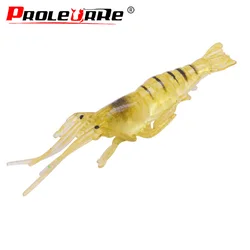 5Pcs/lot Soft Shrimp Fishing Lures 45mm 1g Artificial Shrimp Baits Silicon Shrimp Wobbler Jig Swivel Bass Lure Fishing tackle