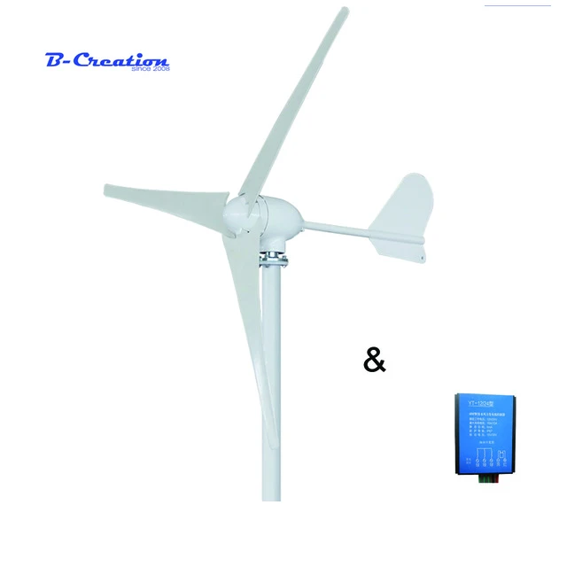 

700W Wind Turbine Generator 24V/48V 5 or 3 Blade 900mm 2.5m/s Low Wind Speed Start windmill with 1000w wind charge controller