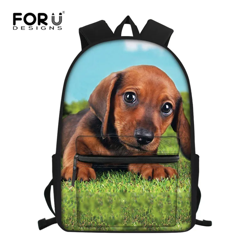 FORUDESIGNS Dachshund Schoolbag Kids Children's Backpack Cute Boy Girls Shoulder Bag Custom Custom Women  Rucksack Mochila