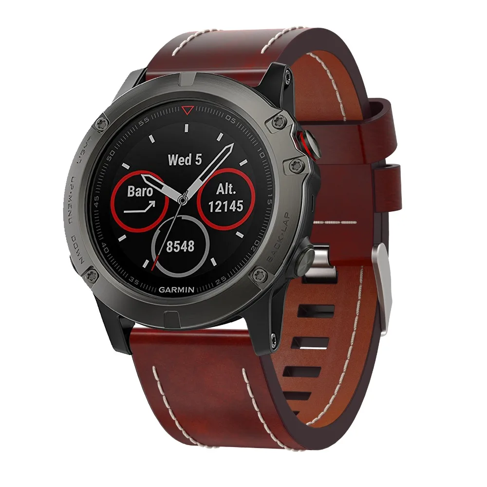 Nova pulseira de relógio de pulso de couro fácil ajuste rápido pulseira cinto 26mm para garmin fenix 3/fenix 5x 5x plus pulseira de relógio inteligente