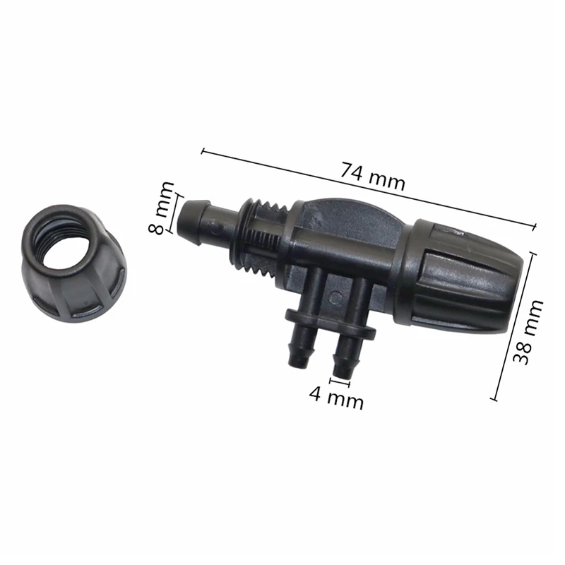 Lock Nut 8 / 11mm to 4 / 7mm Hose splitters 4-way Hose connector For Automatic watering system hose quick connector 3 Pcs