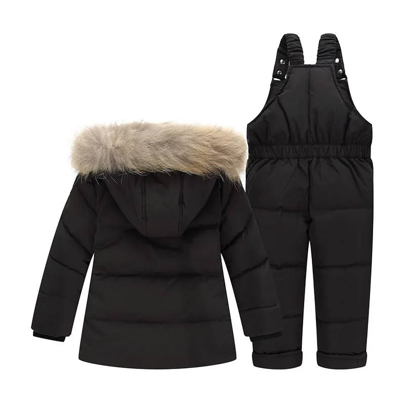 new Baby Girls Boys Winter Down Clothes Sets Outdoor Warm Infant Suits Thick Coats+Overalls Windproof Child Kids Suits