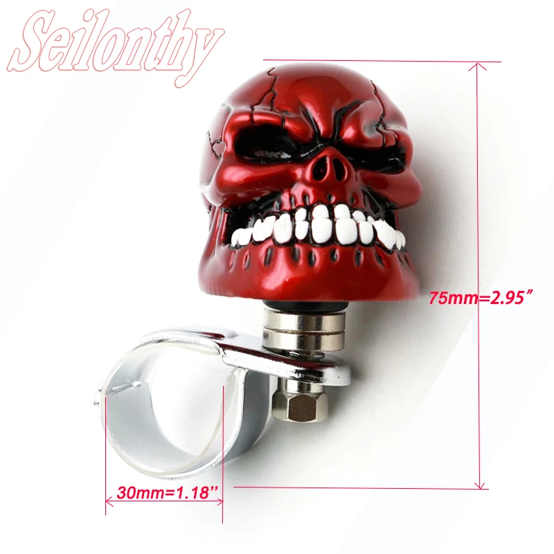 Car Styling Steering Wheel Booster Skull Head ABS Turning Helper Power Control Ball Auto Spinner Knob Auxiliary Booster