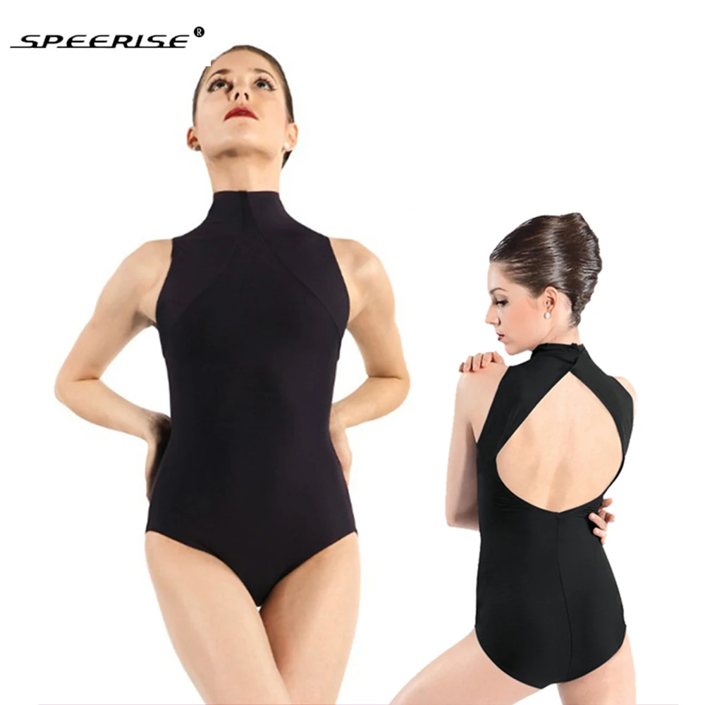 SPEERISE Womens Performance Leotards Open Back Ballet Dance Leotard Adult Bodysuit  Spandex Sleeveless Unitards Stagewear