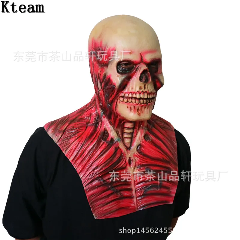 2018 New Bloody Scary Devil Zombie Mask Halloween Cosplay Party Horror Monster Skull Mask Latex Fancy Skeleton Prop ghost house