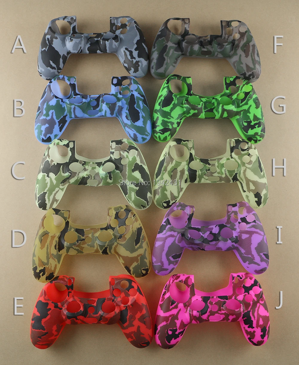 1PCS High Quality Camouflage Silicone Skin Protective case cover  for PS4 Controller More Colors