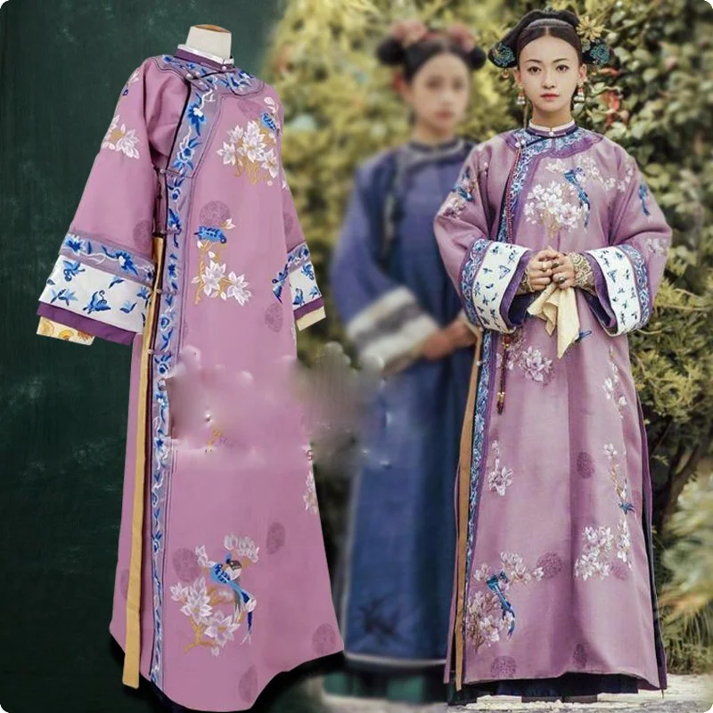 Purple Embroidery Wu JinYan Wei Ying Luo Qing Dynasty Princess Costume Hanfu for TV Play Story of YanXi Palace