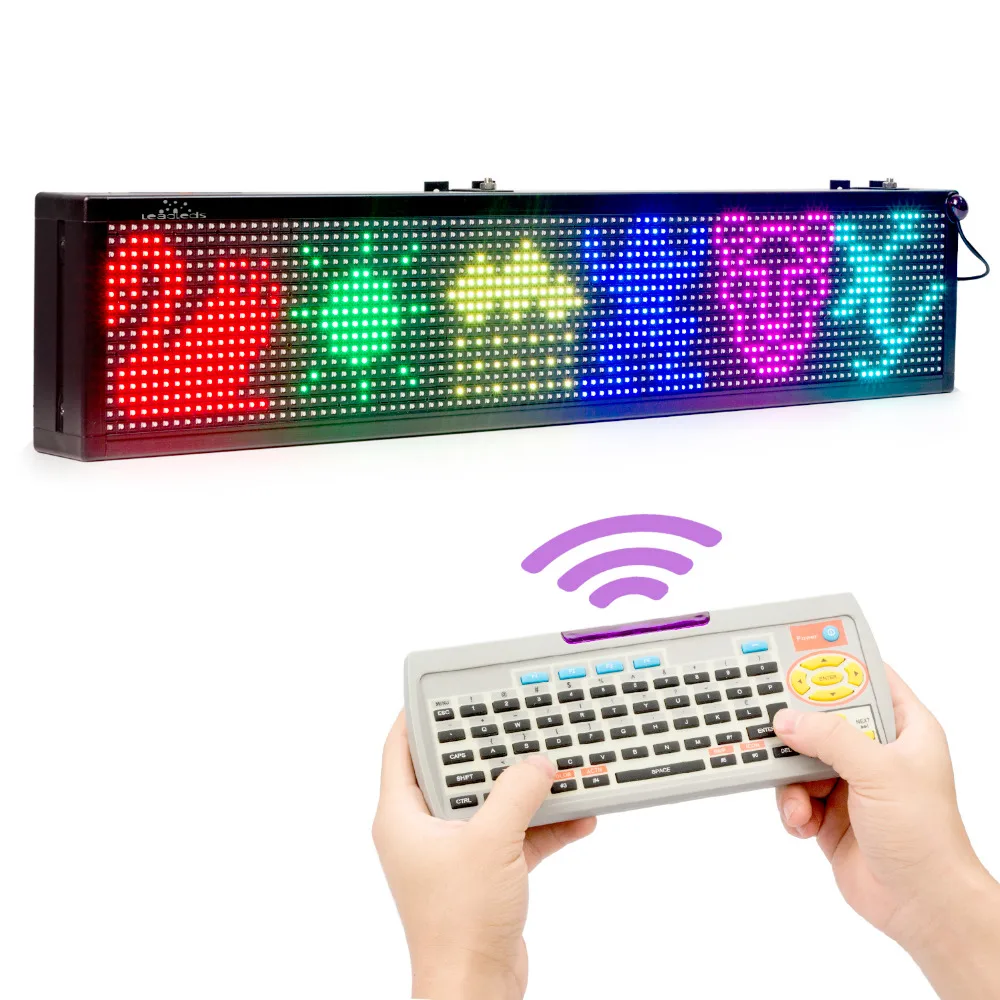 76CM 16*96 pixel SMD RGB Full Color Wireless Remote Control keyboard LED Sign 110V /220V 24H Open Message LED Display Board