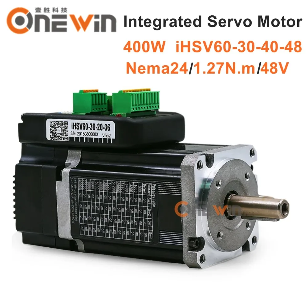 400W NEMA24 Integrated Closed loop Servo Motor 3000rpm 48V 1.27Nm iHSV60-30-40-48