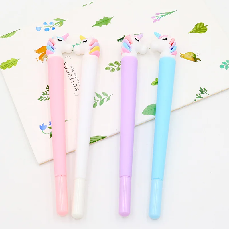 24 PCs gel pens Creative Thick Unicorns Lovely Neutral Pen Black 0.5 Student Neutral School Pens Office Supplies Wholesale