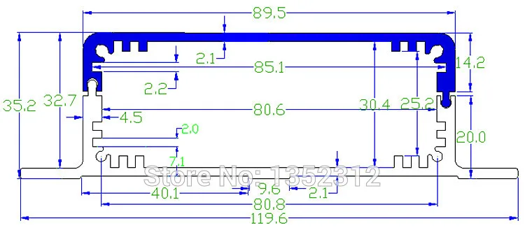 90*35*120mm aluminum box for electronic project power amplifier case PCB shell housing DIY aluminum control switch junction case