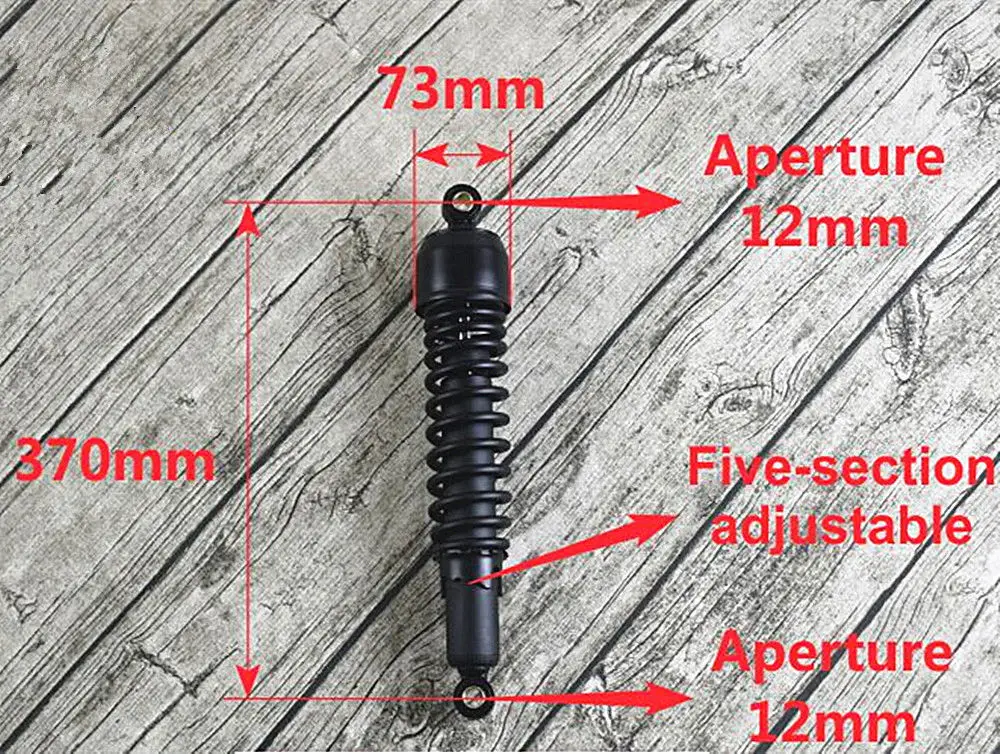 370MM Motorcycle Custom-made Rear shock absorber For Cafe Racer matt black