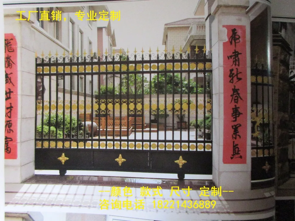 custom made wrought iron gates designs whole sale wrought iron gates metal gates steel gates hc-g89