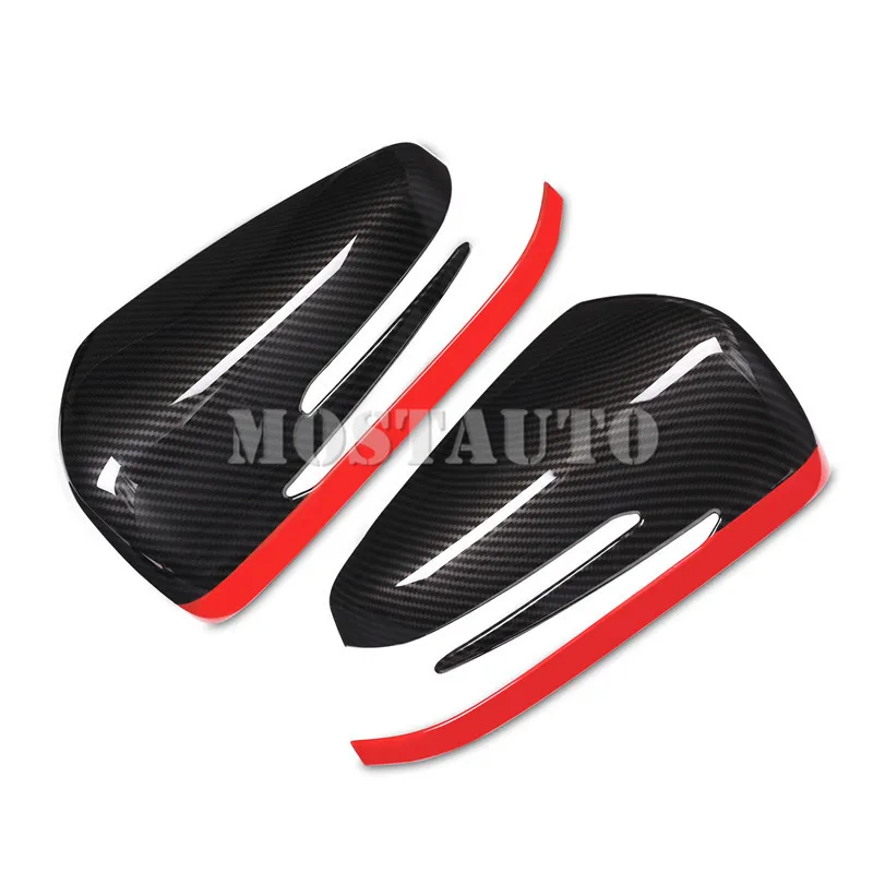 For Benz E Class W212 Coupe W207 C207 Carbon Fiber Style Rearview Mirror Cover 2012-2016 2pcs Car Accessories Interior Car Decor