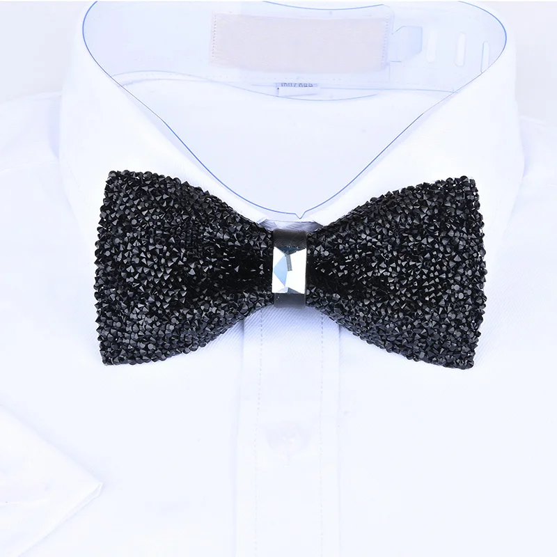 New Bow tie Crystal Bling Butterfly Knot For Men Wedding Banquet Feast Club Party Bridegroom Shinning